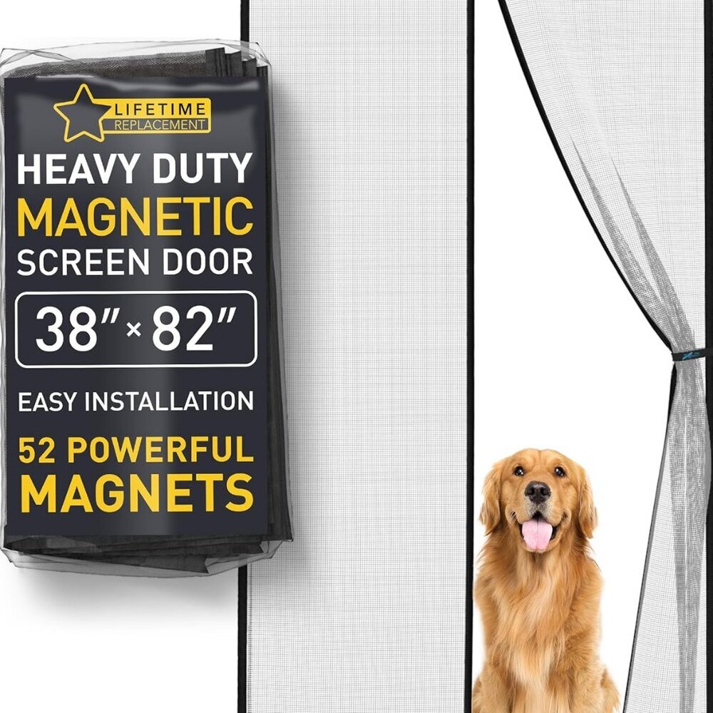 Magnetic Screen Door - Bugs Out, Breeze in - 9min Install Auto-Sealing Heavy Dut